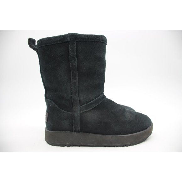 UGG Classic Short Waterproof Boot Size 5 Black Suede & Shearling 1017508 - Picture 1 of 9